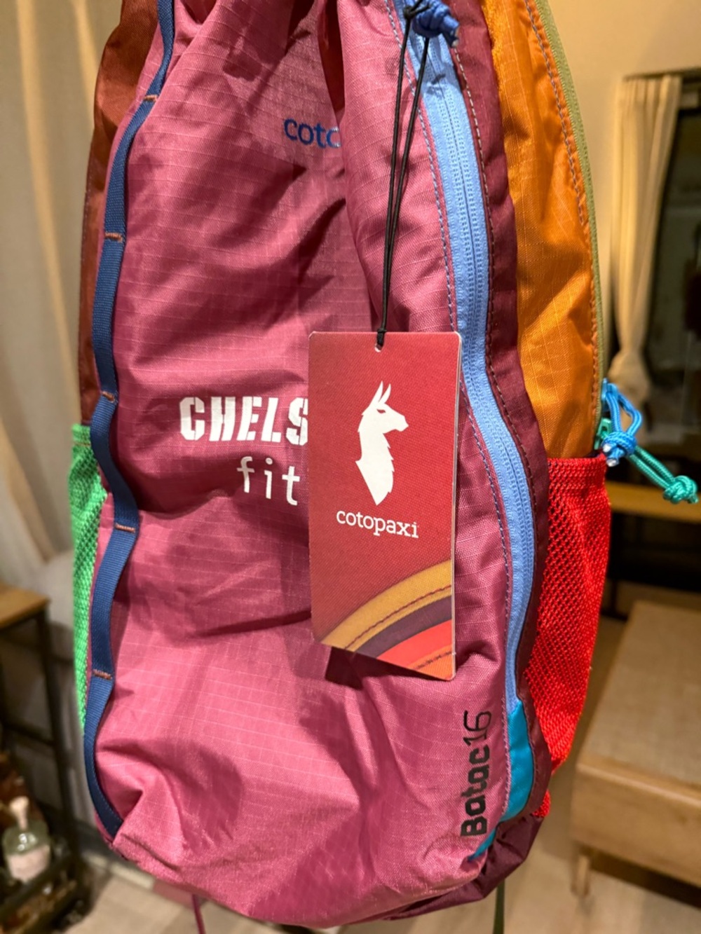 cotopaxi Multicolor Drawstring Daypack in Pink, Teal, Green, Orange - Picture 2 of 3